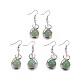 Natural Green Aventurine Dangle Earrings EJEW-F207-02P-1