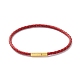 Плетеный кожаный браслет для женщин BJEW-C009-01A-1
