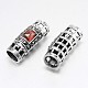 Thai Sterling Silver Style 925 Silver Rhinestone Hollow Tube Beads STER-F011-212-1