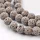 Brins de perles rondes en pierre de lave synthétique X-G-I124-6mm-13-4