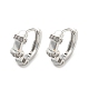 Rack Plating Brass with Cubic Zirconia Hoop Earrings for Women EJEW-G363-01P-1