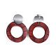 PU Leather Dangle Stud Earrings EJEW-JE03294-02-2