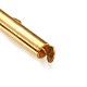 真鍮製チューブ型スライド式コードエンド紐留めパーツ  スライダエンドキャップ  ゴールドカラー  6x10~25x4mm  穴：1x3mm  100個/セット KK-TA0007-29G-5