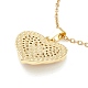 Coeur de zircone cubique clair avec collier pendentif libellule NJEW-O125-11G-2
