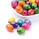 Mixed Lead Free Oval Wood Beads X-TB098Y-1
