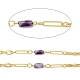 Natural Amethyst Faceted Irregular Column Beaded Chains CHC-H105-02G-04-2