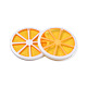 樹脂チャーム  グリッターパウダー付き  レモン  オレンジ  34~35x3~4mm  穴：2mm X-RESI-R337-1-4