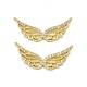 Brass Micro Pave Clear Cubic Zirconia Connector Charms KK-E068-VC027-2
