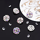 FINGERINSPIRE 6PCS 26.5MM Flower Brass Rhinestone Shank Buttons Crystal AB Color Sew On Buttons with 1-Hole and Flat Back FIND-FG0001-96C-5