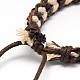 Trendy Unisex Casual Style Hemp Cord and Leather Bracelets BJEW-L301-04-3