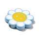 不透明なアクリルビーズ  エナメル  笑顔の花  ミックスカラー  24.5~25x4mm  穴：1.5mm X-ACRC-I001-02-5