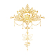 Etiqueta de la pared de mandala de loto dorado superdant DIY-WH0228-785-1