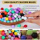 80Pcs 4 Style Round Silicone Focal Beads SIL-SZ0001-22I-3