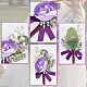 CRASPIRE 2PCS Flower Wrist Corsage Wedding Flowers Accessories Artificial Purple Rose Silk Wristband Boutonniere Buttonholes Rose Wrist Corsage AJEW-CP0001-72-6