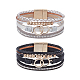 Anattasoul 2pcs ensemble de bracelets multi-brins en similicuir 2 couleurs BJEW-AN0001-08-1