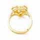 Real 18K Gold Plated Brass Alphabet Adjustable Rings RJEW-M139-18B-3
