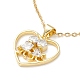 Coeur de zircone cubique clair avec collier pendentif couples NJEW-O125-17G-1