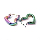 Pendientes de aro de corazón de acero inoxidable con revestimiento de iones (ip) color arcoíris 304 para mujer EJEW-G293-25M-2