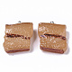 樹脂チャーム  プラチナトーンのアイアンループ付き  模造食品  赤い豚肉  砂茶色  31.5~32.5x31x12mm  穴：2mm X-RESI-R426-02-2