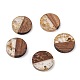 Transparent Resin & Walnut Wood Pendants RESI-S358-02C-B02-1