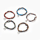Natural & Synthetic Mixed Stone and Natural Lava Charm Bracelets BJEW-JB03855-1