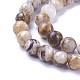 Chapelets de perles en bois pétrifié amérique naturelle G-P430-08-B-3