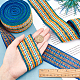 CHGCRAFT 5 Yards 2inch Wide Rhombus Pattern Elastic Band Ethnic Style Nylon Elastic Rubber Cord Band for Webbing Garment Sewing Accessories OCOR-CA0001-08-3