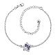 Delicate Silver Plated Brass Cubic Zirconia Flower Anklets AJEW-BB05220-A-1