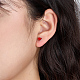 Boucles d'oreilles clous 925 cœur en argent sterling rhodié et émail rouge IB3221-4