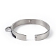 304 braccialetto incernierato con ciondoli rotondi in acciaio inossidabile per donna BJEW-P294-02P-3