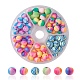 90 Stück 6 Farben handgefertigte Polymer Clay Perlen CLAY-YW0001-80-1