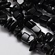 Chips Dyed Black Glass Beads Strands GLAA-N0010-01-1