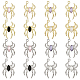 Chgcraft 16pcs 8 styles pendentif araignée en verre FIND-CA0008-37-1