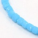 Imitation Jade Glass Faceted Cube Beads Strands GLAA-F024-B01-1