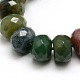 Faceted Natural Indian Agate Rondelle Bead Strands G-M065-8mm-12-2