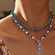Овальный комплект ожерелий с подвесками из девственницы марии NJEW-SW00006-7