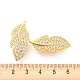 Rack Plating Brass Pave Clear Cubic Zirconia Twister Clasps KK-P243-04G-3