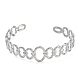 304 brazalete ovalado hueco de acero inoxidable para mujer BJEW-D061-04P-1