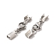 304 Stainless Steel Lobster Claw Clasps with Cord Ends X-STAS-H179-02P-2