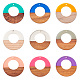 Beadthoven 18pcs 9 couleurs pendentifs en résine et bois de noyer RESI-BT0001-07-1