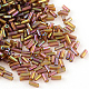 Abカラーメッキガラスラッパビーズ  透明色の虹  インディアンレッド  4~4.5x2mm  穴：1mm  約450 G /袋  14000個/袋 SEED-R011-162C-1