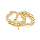 Rack Plating Brass Beaded Oval Hoop Earrings for Women EJEW-M209-05G-2