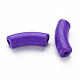 不透明なクラックルアクリルビーズ  カーブチューブ  青紫色  36x13.5x11.5mm  穴：4mm  約148個/500g MACR-S372-001N-004-2