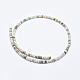 Chapelets de perles de feuille d'argent en jaspe naturel G-E444-36B-2