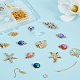 SUNNYCLUE 1 Box DIY 10 Pairs Ocean Theme Charms Starfish Charms Gold Earring Making kit Conch for Jewelry Making Fish Scale Charm Cabochons Jump Rings Starters Adult Women Instruction DIY-SC0018-97-4
