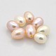 Perlas naturales abalorios de agua dulce cultivadas PEAR-M009-M-1