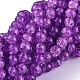 Blue Violet Crackle Glass Round Beads Strands for DIY Jewelry X-CCG-Q001-8mm-12-1