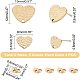 UNICRAFTALE 40Pcs 5 Colors Textured Heart Shape with Fish Scale Stud Earrings Vacuum Plating 304 Stainless Steel Ear Stud with Ear Nuts/Earring Backs Hypoallergenic Earrings for DIY Earring Jewelry EJEW-UN0001-59-6