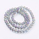 Chapelets de perles en verre électroplaqué EGLA-R041-10mm-M-2