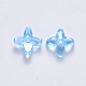 Transparent Spray Painted Glass Beads GLAA-R211-06-C01-2